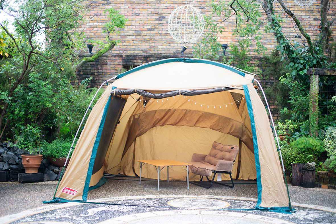 いつもキャンプに行く時に使用している テントもディスプレイ♪